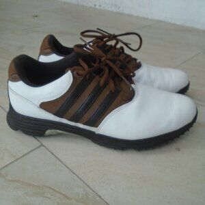 Adidas adiComfort 2 Softspike Golf Shoes Mens Size 9.5 White/Brown